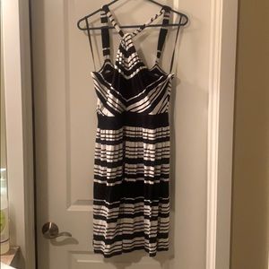 Calvin Klein black and white knot dress sz8
